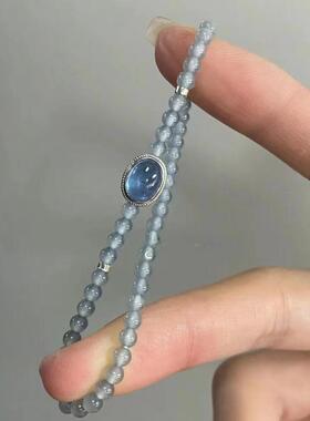「海上浪花」海蓝宝珍珠手链小众设计精致手串可爱日常简约手饰女