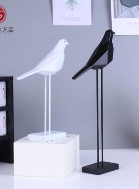 厂家直供树脂工艺品现代简约创意家居装饰桌面几何小鸟摆件