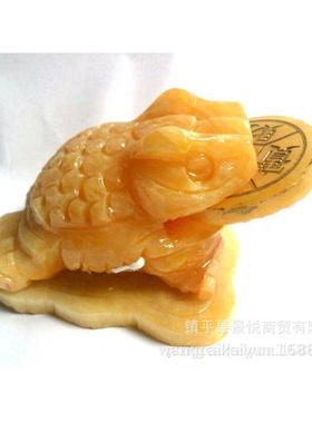 足三脚家居品玉米石南蟾蜍黄玉玉蟾摆件办公室工艺金蟾蟾金金三