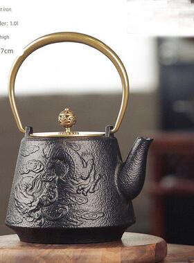 中式茶室氛围布置客厅博古架高端摆件覆古铁茶壶茶具茶道装饰摆设