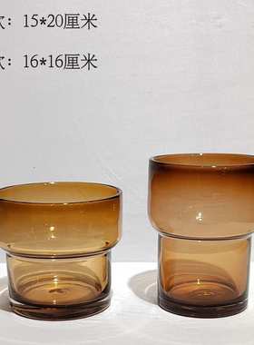 装软插花样板房奢现代桌面摆设饰品桌面花瓶现代玻璃轻