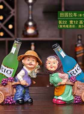 欧式创意红酒架厨师 现代客厅艺术品家居酒柜酒架工艺装饰品摆件