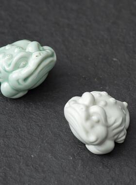 创玩意陶瓷小金蟾件 个摆性茶宠茶YY-14152小宠茶几桌面装萌饰品