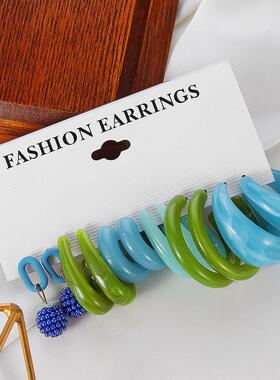 Acrylic Chain Earrings For WomenCandy Color Resin Tassel Exa