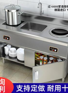 商用电磁炉5000w大功率双头炉家用平面凹面双口瓦斯炉3500商业电