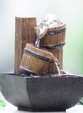 高档风水轮办公室客摆厅创意小件流水喷泉家装饰工艺品居生日桌礼