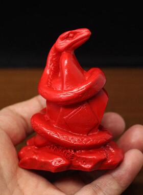 红朱砂蛇马羊巳午未会南方火局三会局生肖摆件家用办公室风水用品