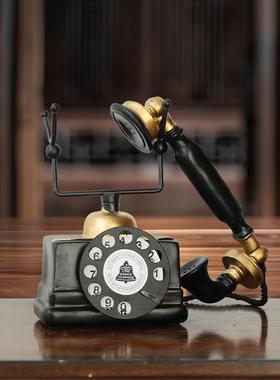 2025新款玄关摆件氛围感摆件家居装饰品工艺做旧做脏工艺电话机