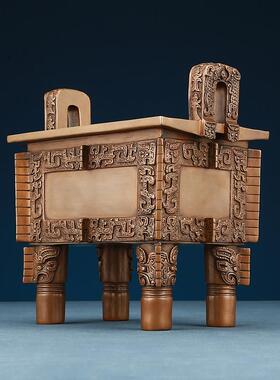 铜欣祥 紫铜司母戊方鼎紫铜鼎办公室工艺礼品摆饰礼品家居装饰品