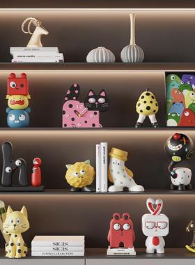 厅桌面摆件奶电视柜F98M5JJ9玄关创意简油约客酒柜网红风装饰品简