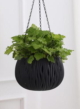 壁挂式绿植框悬挂花盆塑料藤编镂空吊盆吊篮加厚吊兰绿萝