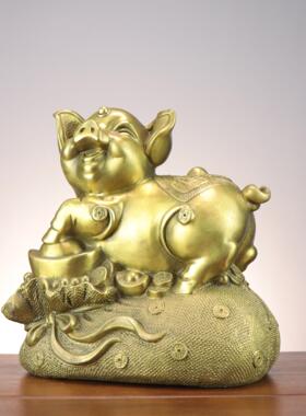 铜猪 钱袋猪 元宝猪生肖猪 家居店铺铜猪摆件