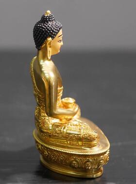 2026尼泊尔铜鎏金佛像摆件手工藏传密宗佛台居家供奉4寸小佛像