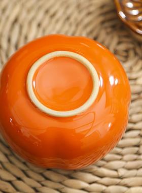 柿柿如意柿子摆件乔迁之喜新居装饰礼物陶瓷茶叶储存密封罐子定制