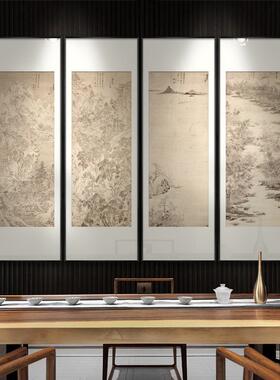 新中多式玄酒关四万山水图装HVD饰画店民宿办公室屏挂条画联组合