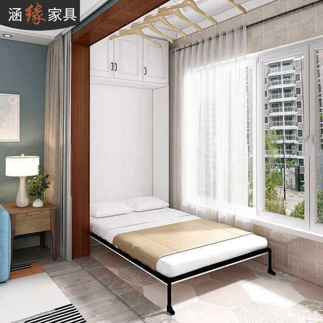 Modern simple balcony living room invisible bed single person down and rolling multifunctional wall bed against wall folding bed cabinet CH-907