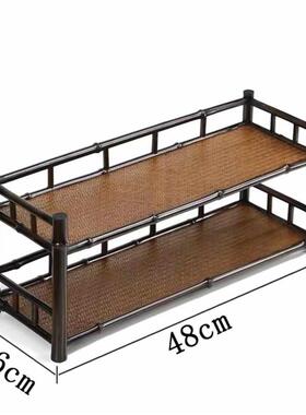 用品茶杯竹架壶茶具架子筇竹架架竹制品博古架竹子子茶道桌面
