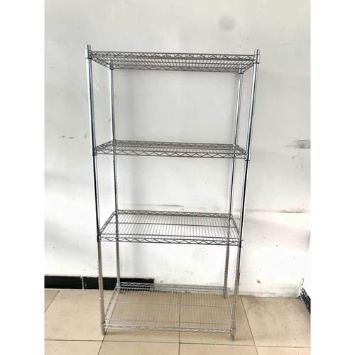 镀铬货架置物架多层仓库线网架家用带轮移动可调节不锈钢物料铁架 - 图3