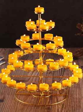 酥油灯座佛具寺庙供奉七星佛堂油灯108盏莲花佛供灯架长明蜡烛台