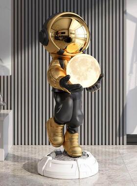 客厅太空人背包宇航员大型落地灯摆件轻奢高档电视柜装饰乔迁礼品