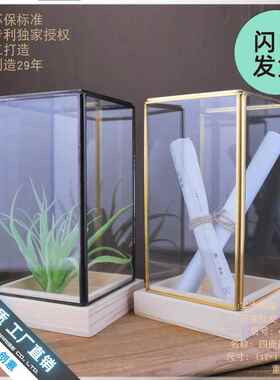 美式创意玻璃罩摆件欧式办公室书架办公桌书房店面摆设桌面装饰品