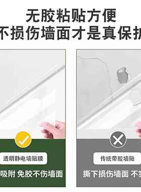 静电墙面保护膜不伤墙透明静电贴吸附墙壁贴纸乳胶漆防水防油客厅