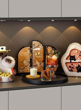 中古风入户玄关布置摆件高级感创意走煤油灯香薰家居好物布置装饰