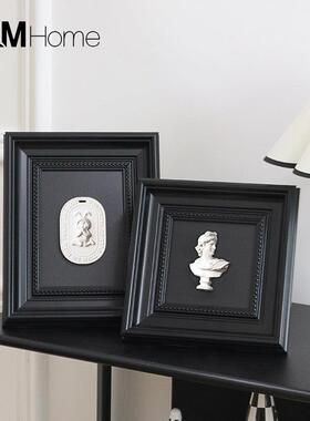 现代简约黑白立体雕塑画 画装饰摆饰覆古石膏像画 画框相框挂墙桌