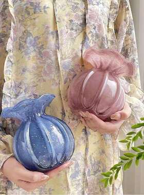 手工制作香芋紫色飘金粉福袋彩色花朵家居花现代简约设计师软装