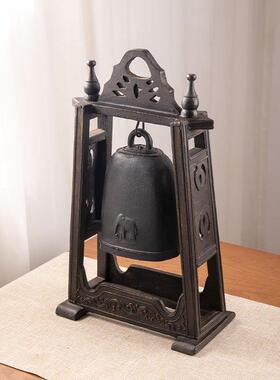 东南亚木雕东西铃铛复古做旧摆件客厅走廊会所前台装饰艺术品