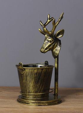 欧式复古铁艺手工烟灰缸个性 家居装饰工艺品防摔多功能道具摆件