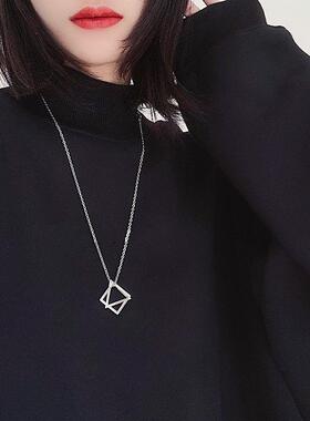 不锈钢原宿嘻哈项链女学生夜店蹦迪百搭情侣挂件吊坠男潮人