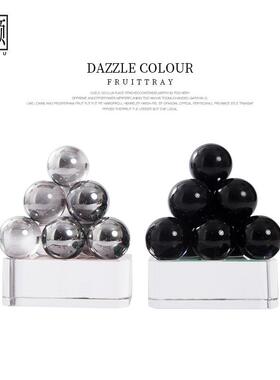 创意QS0354几客厅摆件轻奢档样板间酒柜公办桌面高抽象何玻璃水晶