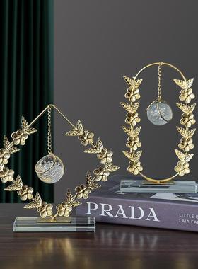 2025年新款客厅摆件旺宅摆件北欧创意铁艺水晶球艺术轻奢酒柜玄关