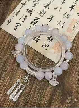 蜜桃夏天手链女小众设计可爱公主琉璃手串闺蜜学生生日礼物