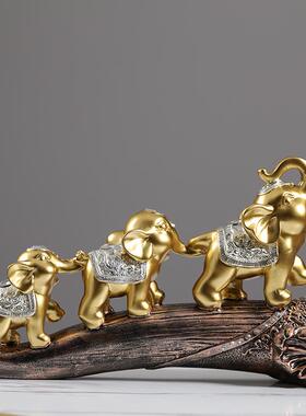 高档招财三小象美摆电式视柜件创意公室桌书柜子装饰品酒柜客厅办