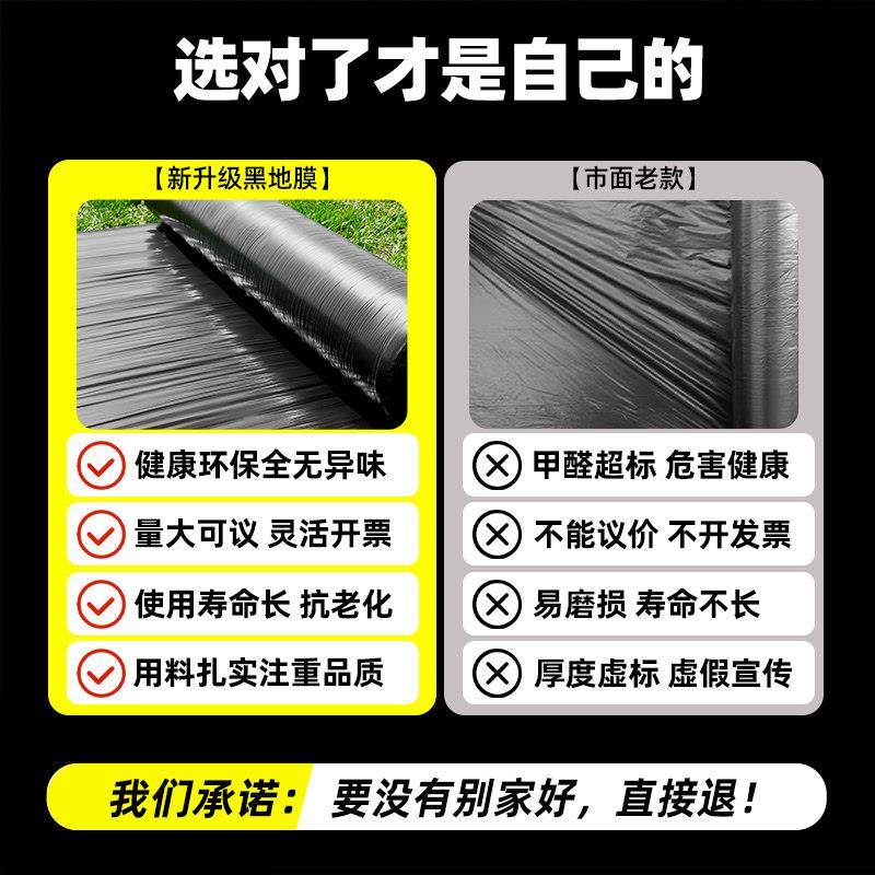 Special black mulch film for growing vegetables, thickened insulation vegetable garden weeding agricultural film, farmland covering fruit trees and vegetables plastic film