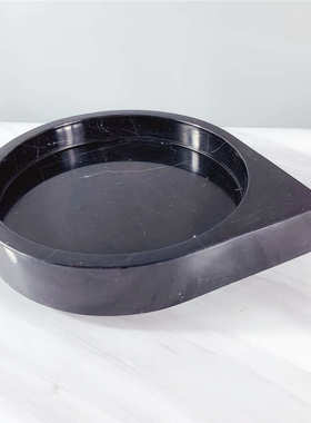 北欧大理石托盘现代简约卫生间洗漱台装饰盘样板间装饰品摆件