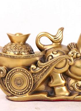 杨记铜摆0117件拉牛元宝牛拉车牛工铜艺品创意摆件