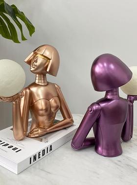 空山基机械姬抽象人物桌面雕塑拍拍灯夜灯酒吧KTV氛围摆设卧室