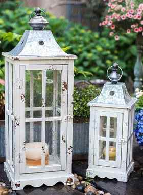 美式老大型落地式铁风灯装饰马灯烛台婚礼道路指南软装家居陈设