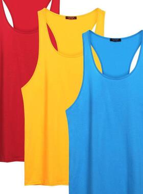 N 90430 Solid fitness men's camisole 纯色健身士吊带背心