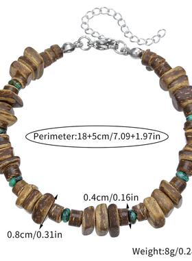 Stainless steel stone bracelet贝壳木珠串珠小众不锈钢石头手錬