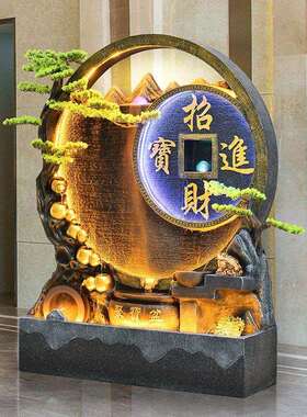 院水幕墙流水屏假山泉景观办公室tb-72248别墅装饰风户外庭酒店前