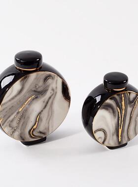 中式创意理纹陶瓷罐书YH012房客厅大玄关柜博装古架售石楼处软家