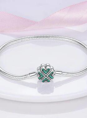 Bracelet Silver 925 Original 17-20CM Star Moon Sun Four Leaf