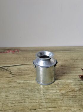 镀锌铁做旧色中式小奶壶铁桶多肉园艺花盆装饰配件家居摆件工艺品