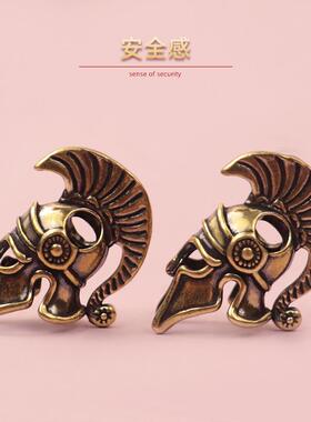 斯巴达头盔摆件国潮纪念品铜摆件工艺品摆件装饰家居客厅装饰品