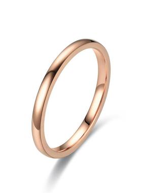 抖音热卖2M极简细光板戒指钛钢戒子女简约不锈钢饰品情侣钛钢指环