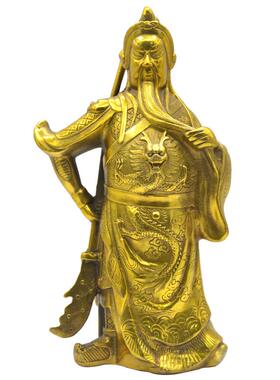 德精缘居铜关公立武才神铜像品刀关公龙袍关公饰居品家EXB摆件